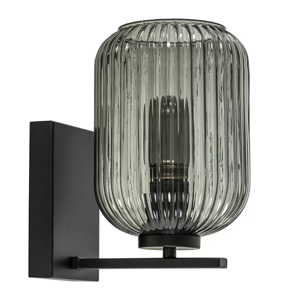 Flash Sale Straluma Smoke glazen wandlamp met zwarte bevestiging