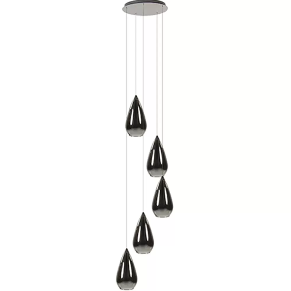 Best Sale Straluma Smokey glazen vide-hanglamp chroom