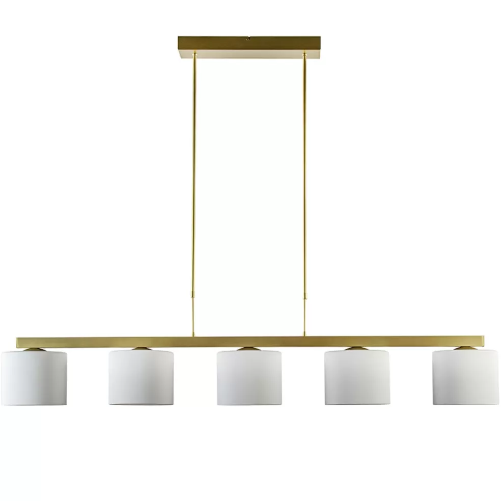 Store Straluma Strak klassieke hanglamp goud met mat wit glas