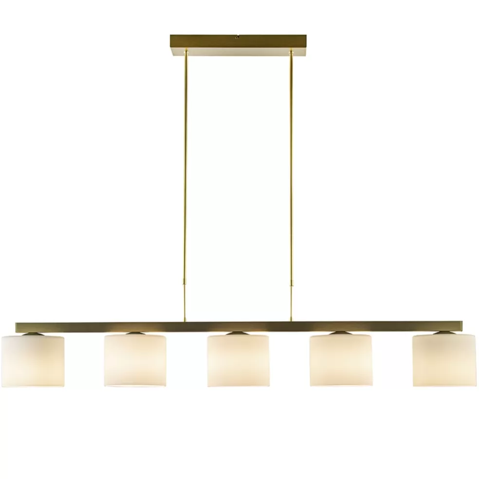 Store Straluma Strak klassieke hanglamp goud met mat wit glas