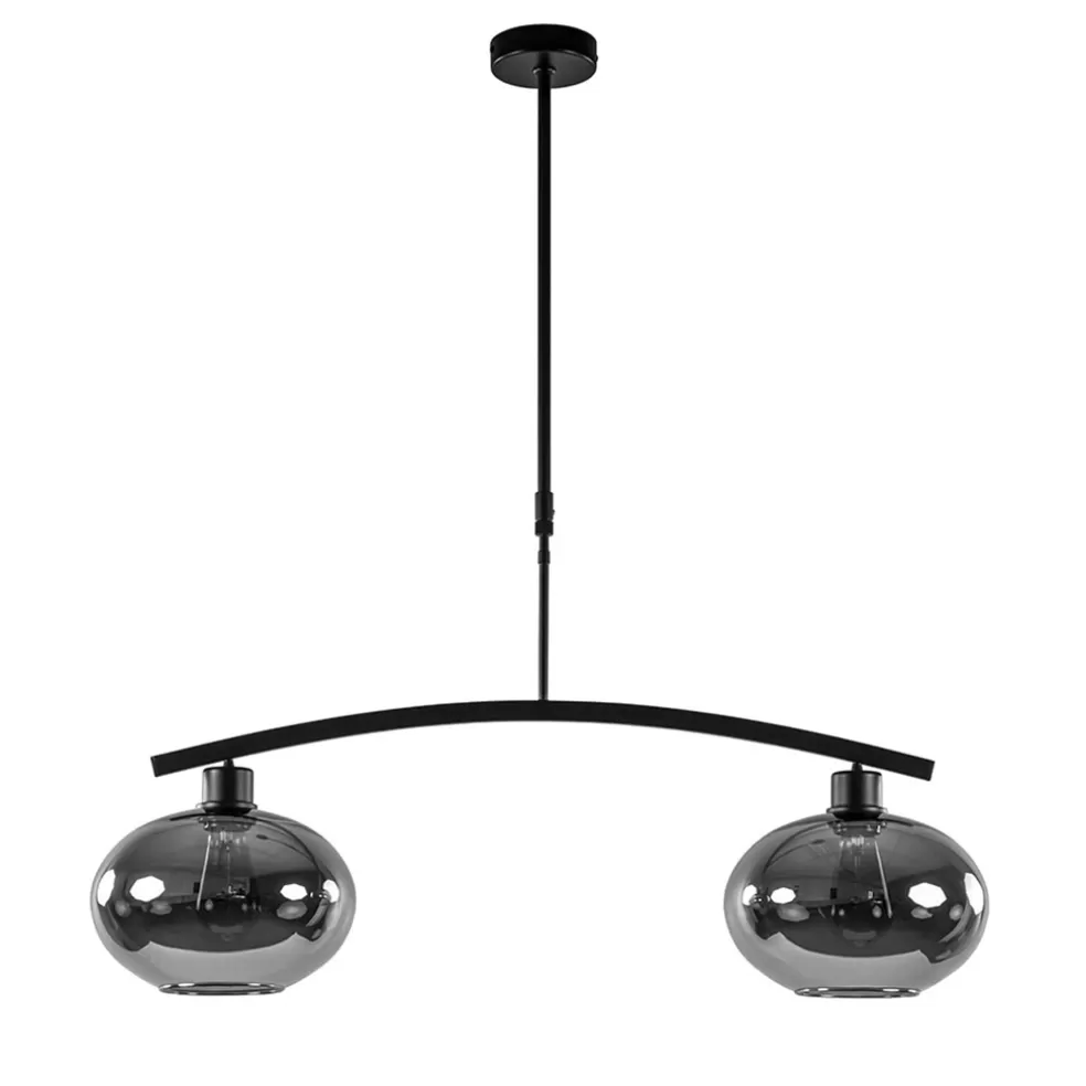 Best Sale Straluma Strak klassieke hanglamp zwart met smoke glas