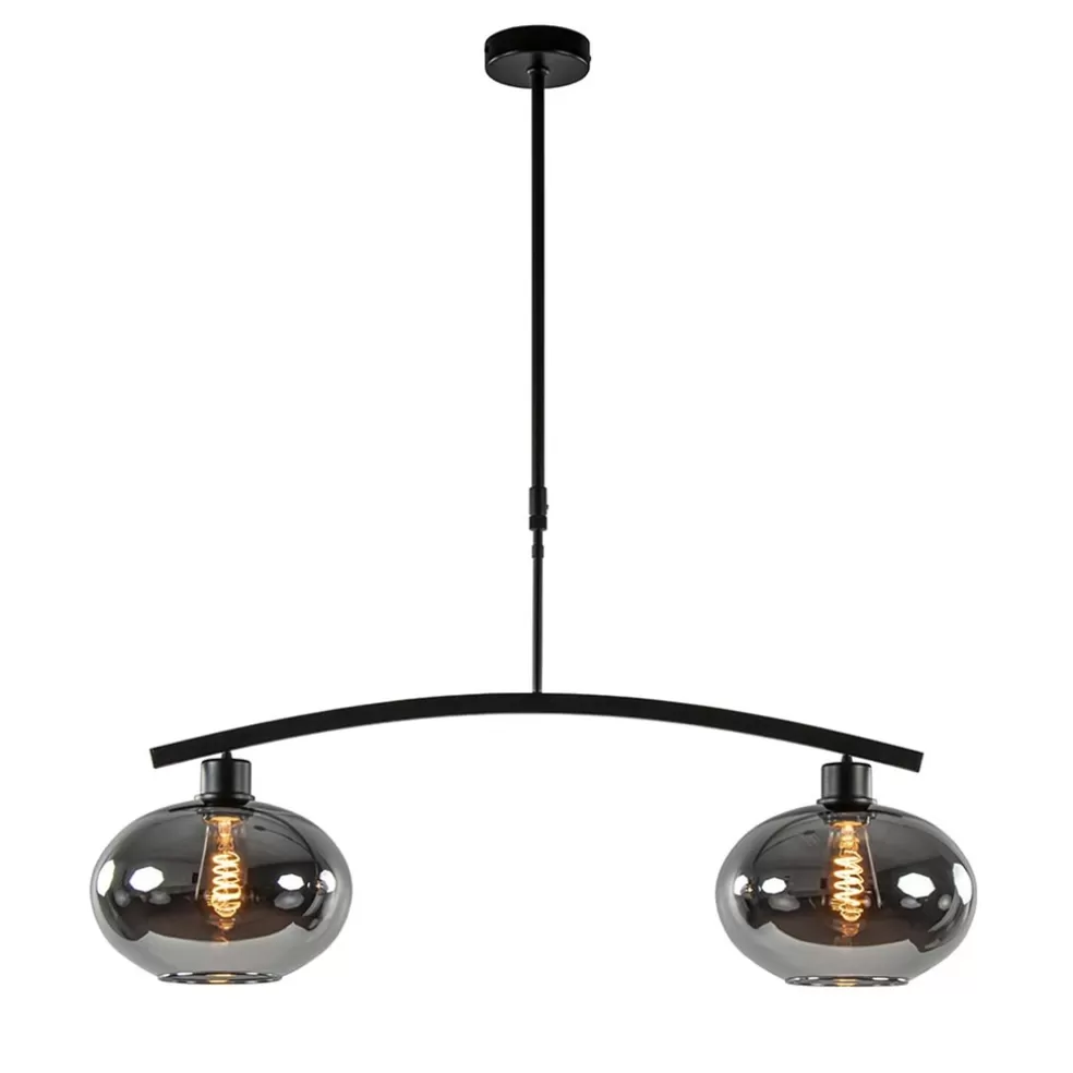 Best Sale Straluma Strak klassieke hanglamp zwart met smoke glas