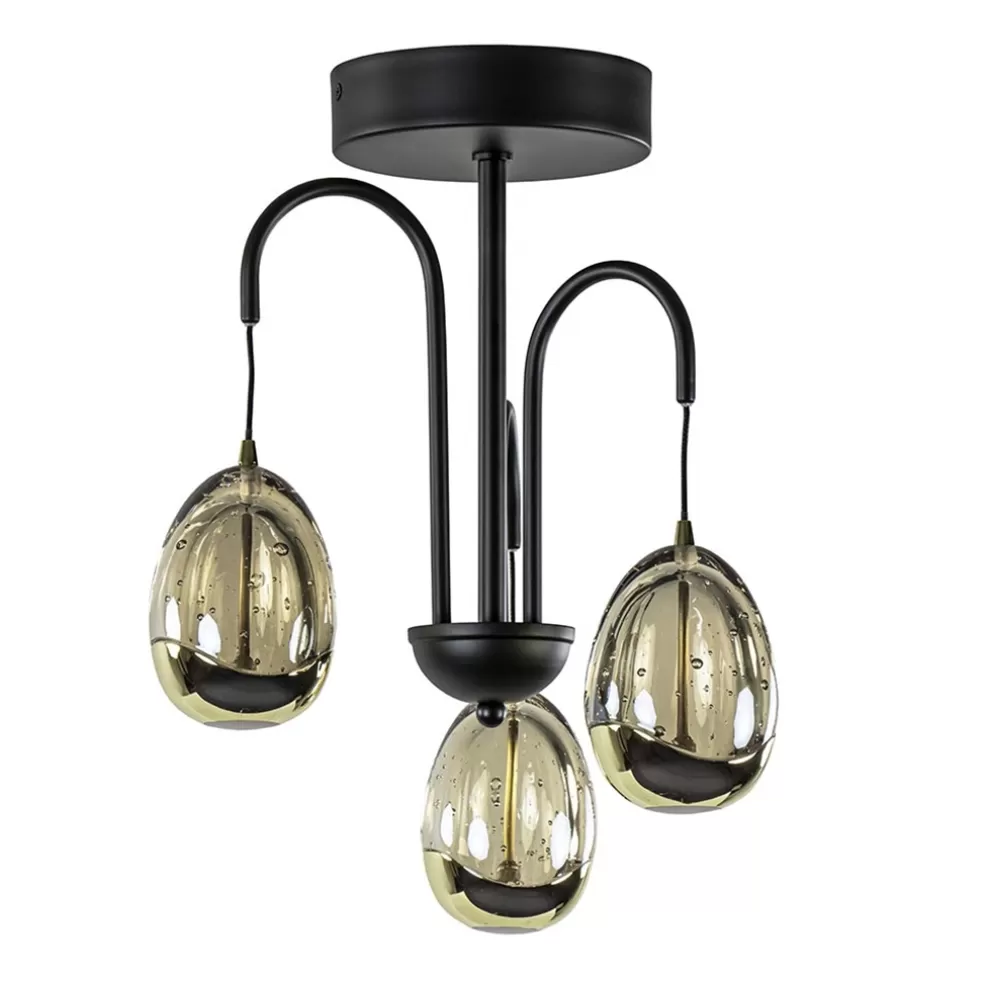 Fashion Straluma Strak klassieke plafondlamp egg goud met zwart