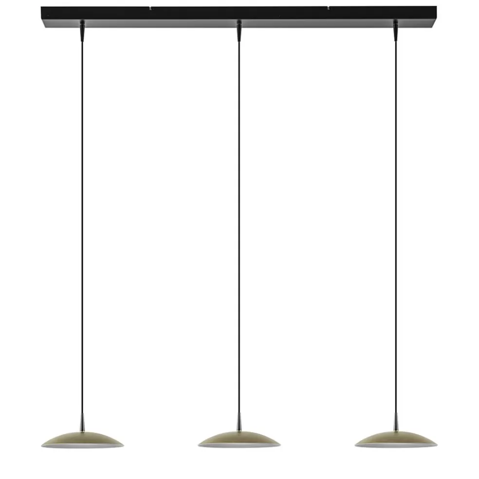 Hot Straluma Strakke 3-lichts hanglamp LED mat zwart/mat goud