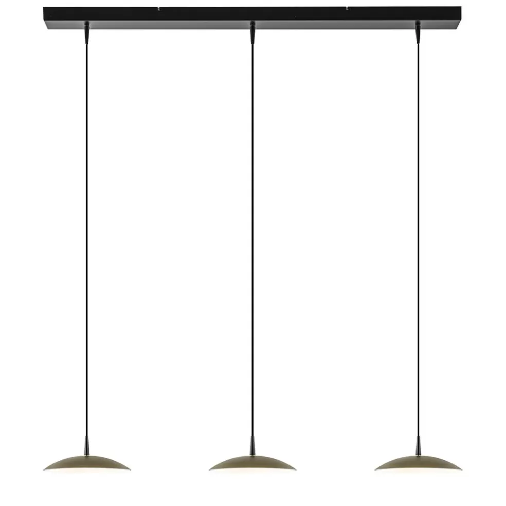 Hot Straluma Strakke 3-lichts hanglamp LED mat zwart/mat goud