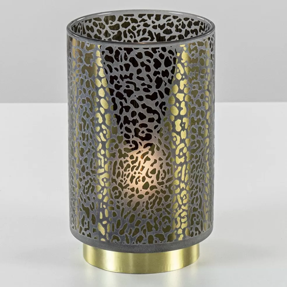 Discount Straluma Tafellamp Leopard op batterij donker grijs met goud