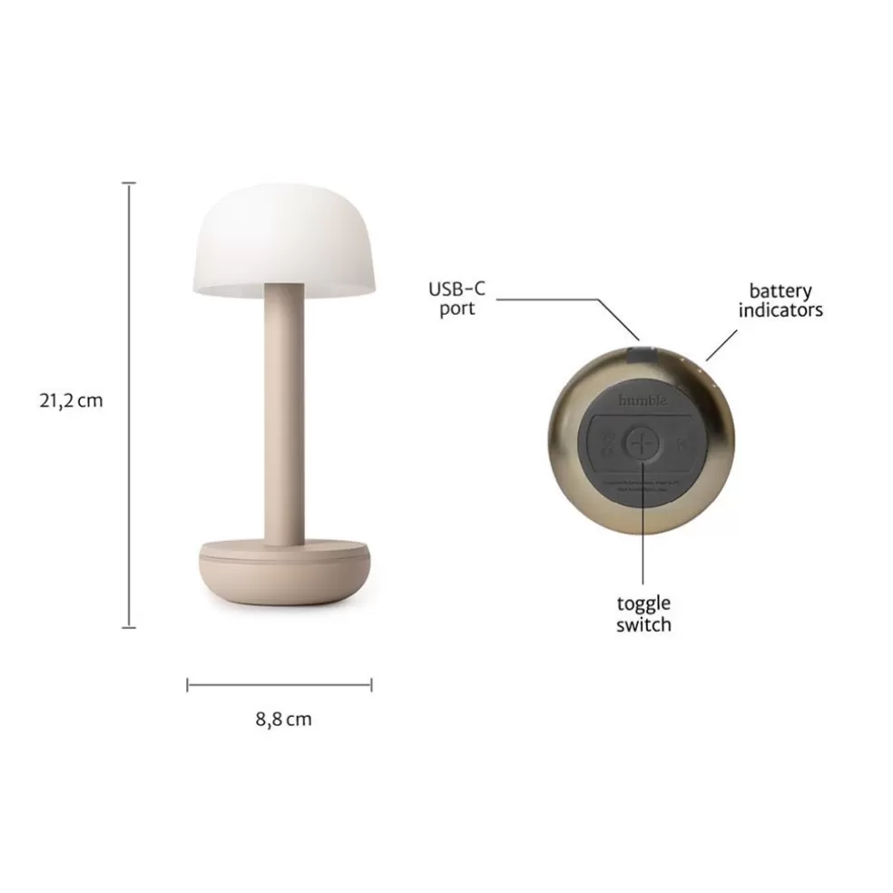 Clearance Straluma Tafellamp op batterij beige met frosted kap