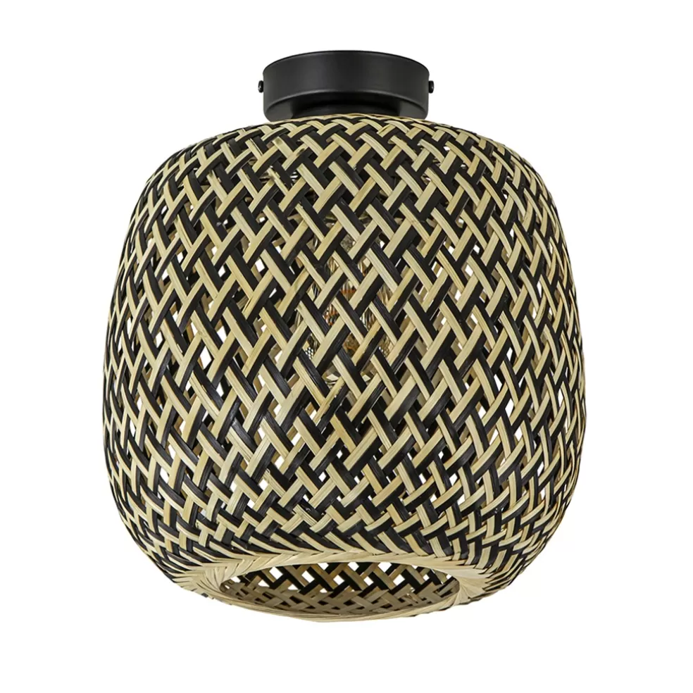 Best Straluma Trendy plafondlamp bamboe naturel/zwart