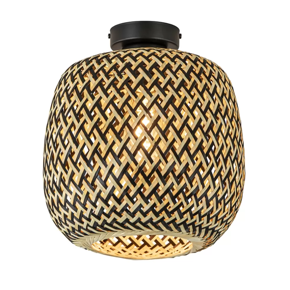 Best Straluma Trendy plafondlamp bamboe naturel/zwart