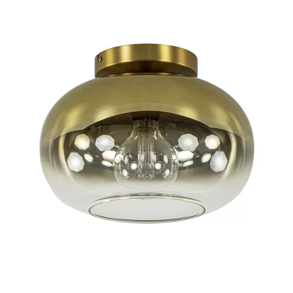 Outlet Straluma Trendy plafondlamp goud met goud gradiënt glas