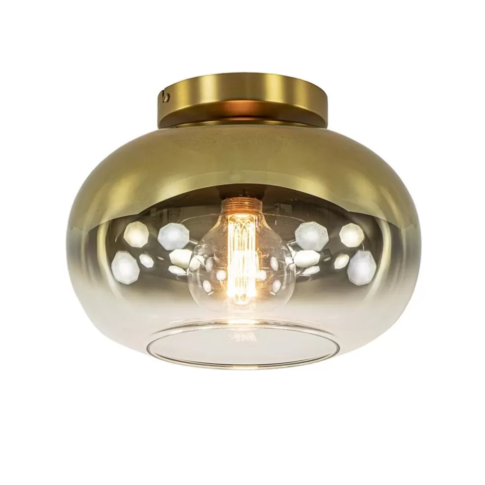 Outlet Straluma Trendy plafondlamp goud met goud gradiënt glas