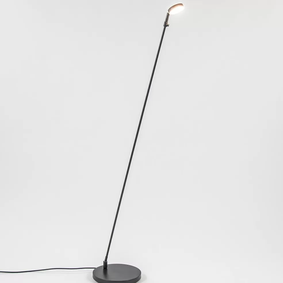 Fashion Straluma Verstelbare LED leeslamp zwart geborsteld staal dim-to-warm