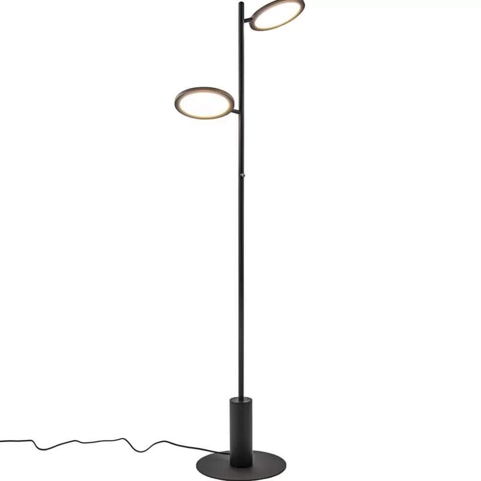 Shop Straluma Vloerlamp 2-lichts zwart inclusief 3-standen dimbaar LED