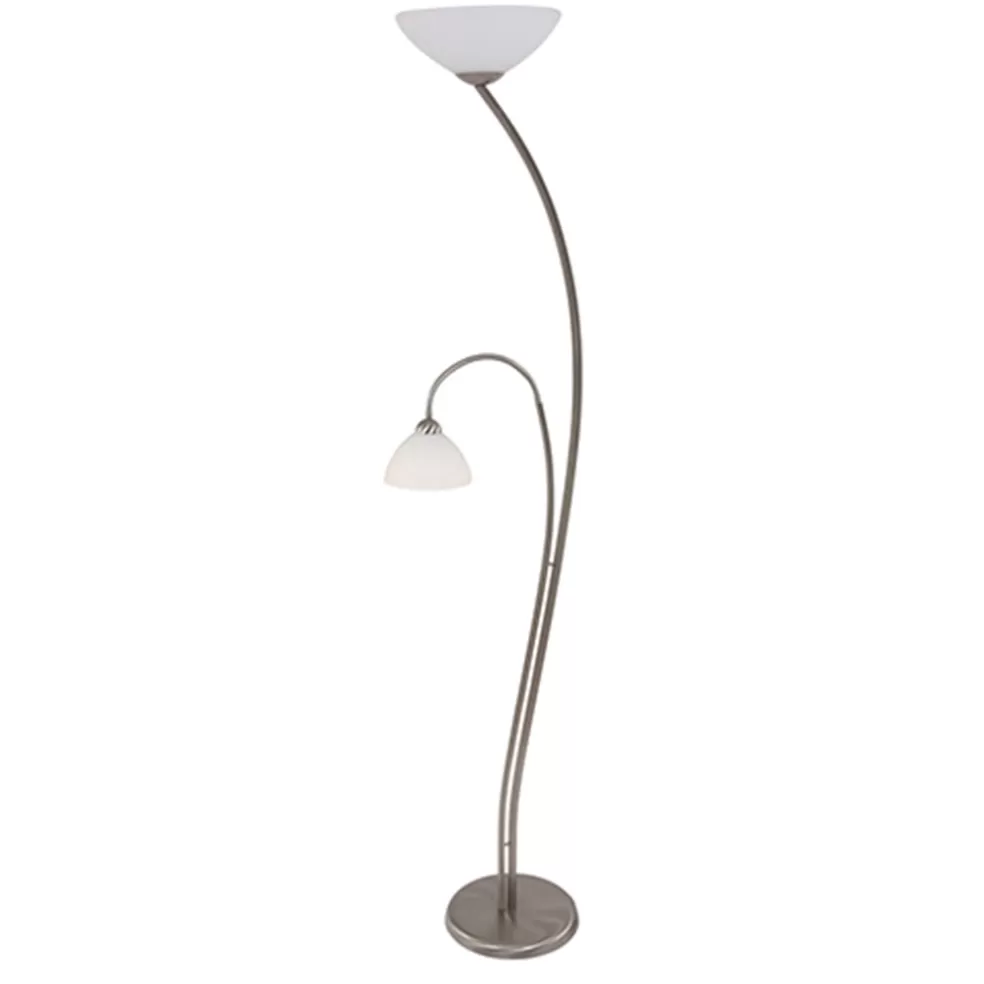 New Straluma Vloerlamp Capri staal/glas met leeslamp