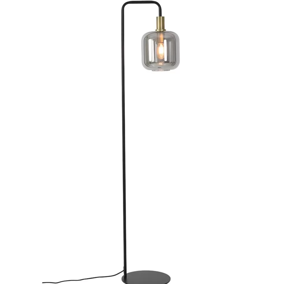 New Straluma Vloerlamp Lekar zwart met smoke glas