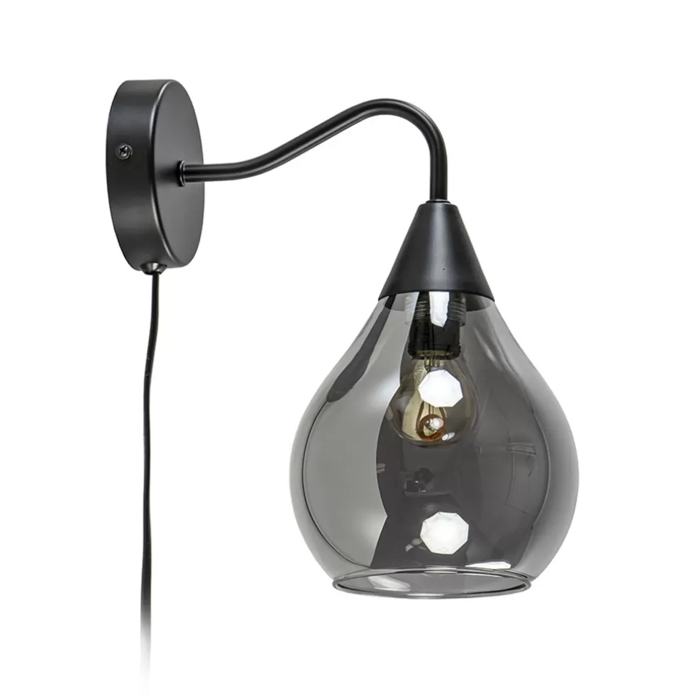 Best Straluma Wandlamp Cambio zwart + smoke glas