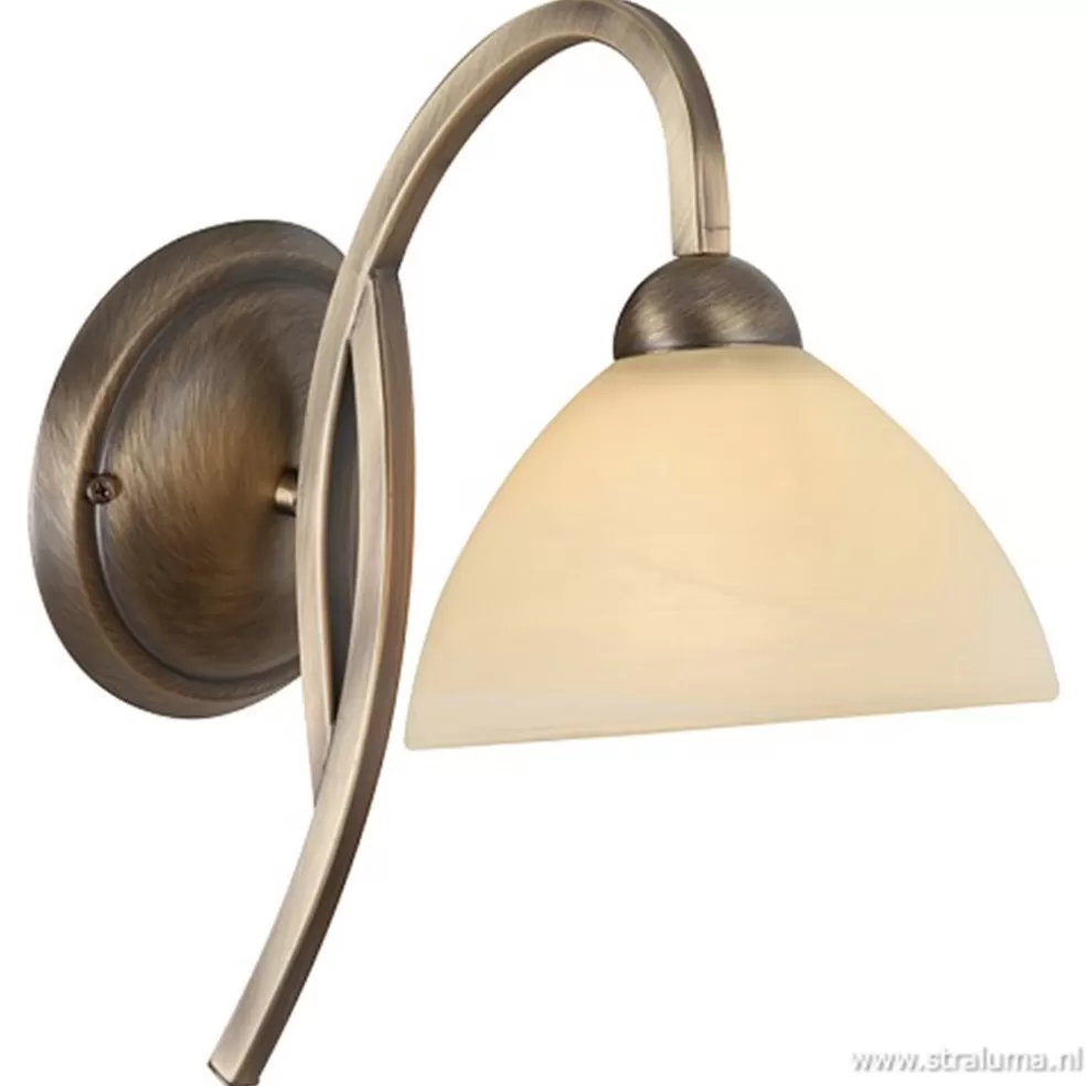 Clearance Straluma Wandlamp Capri brons/Glas