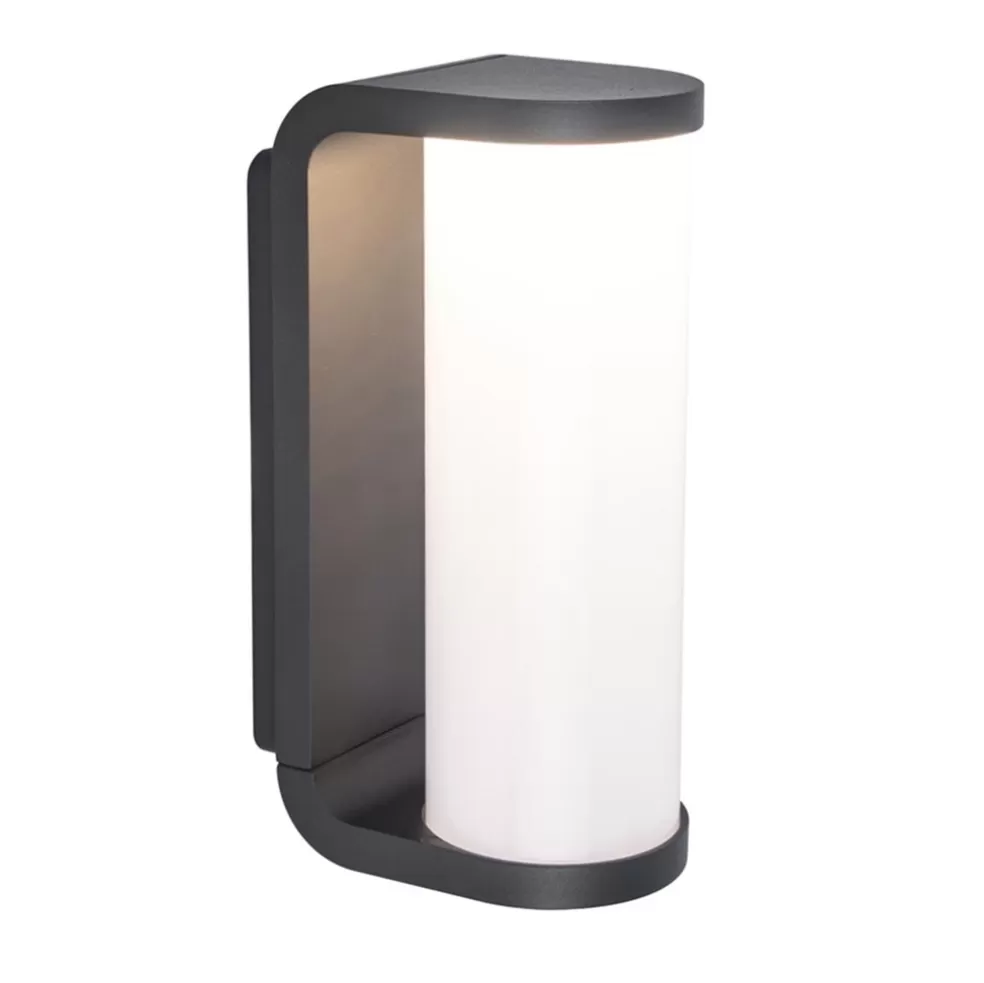 Clearance Straluma Wandlamp cilinder buiten grijs IP44 inclusief LED