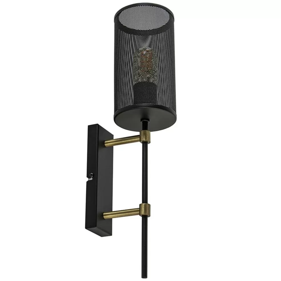 New Straluma Wandlamp cilinder zwart/goud S