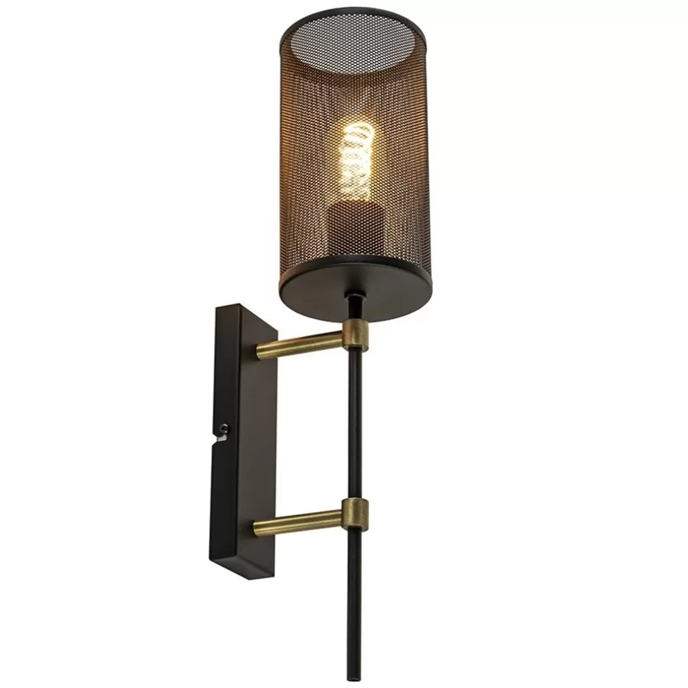 New Straluma Wandlamp cilinder zwart/goud S