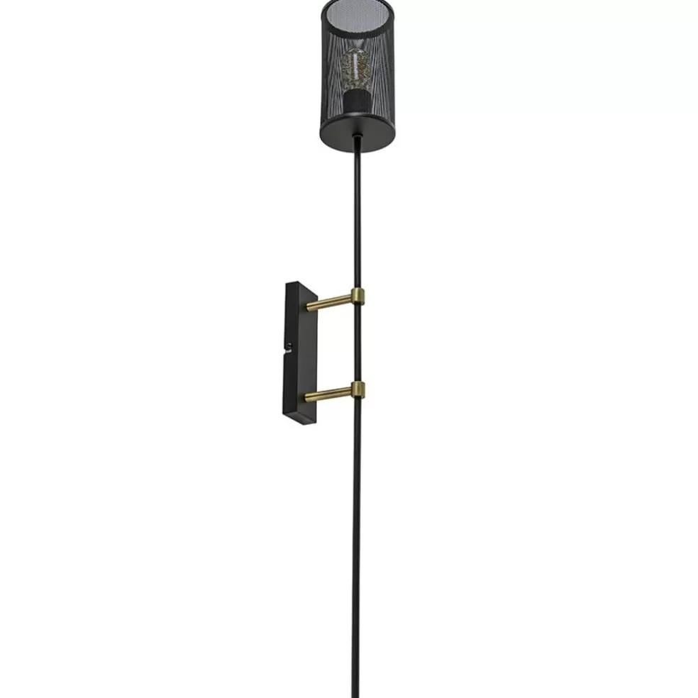 Clearance Straluma Wandlamp cilinder zwart/goud XL