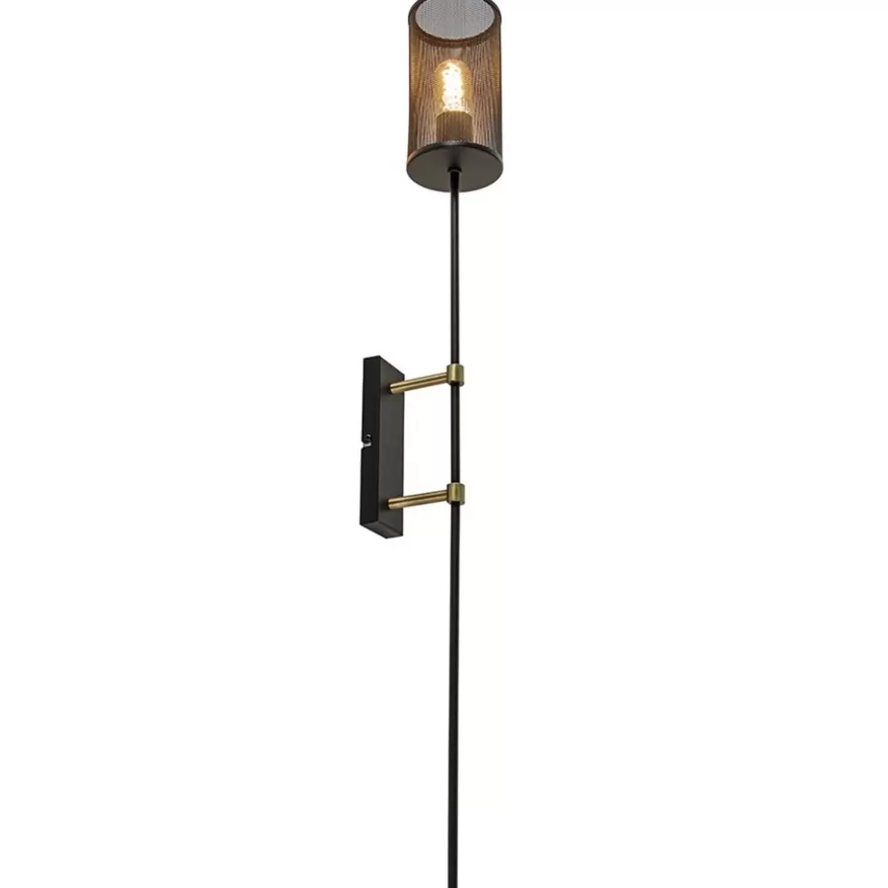 Clearance Straluma Wandlamp cilinder zwart/goud XL