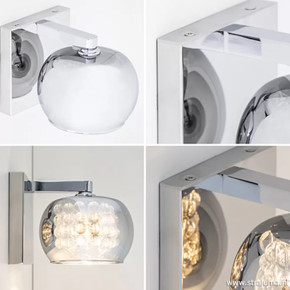 Clearance Straluma Wandlamp Pearl glas/chroom