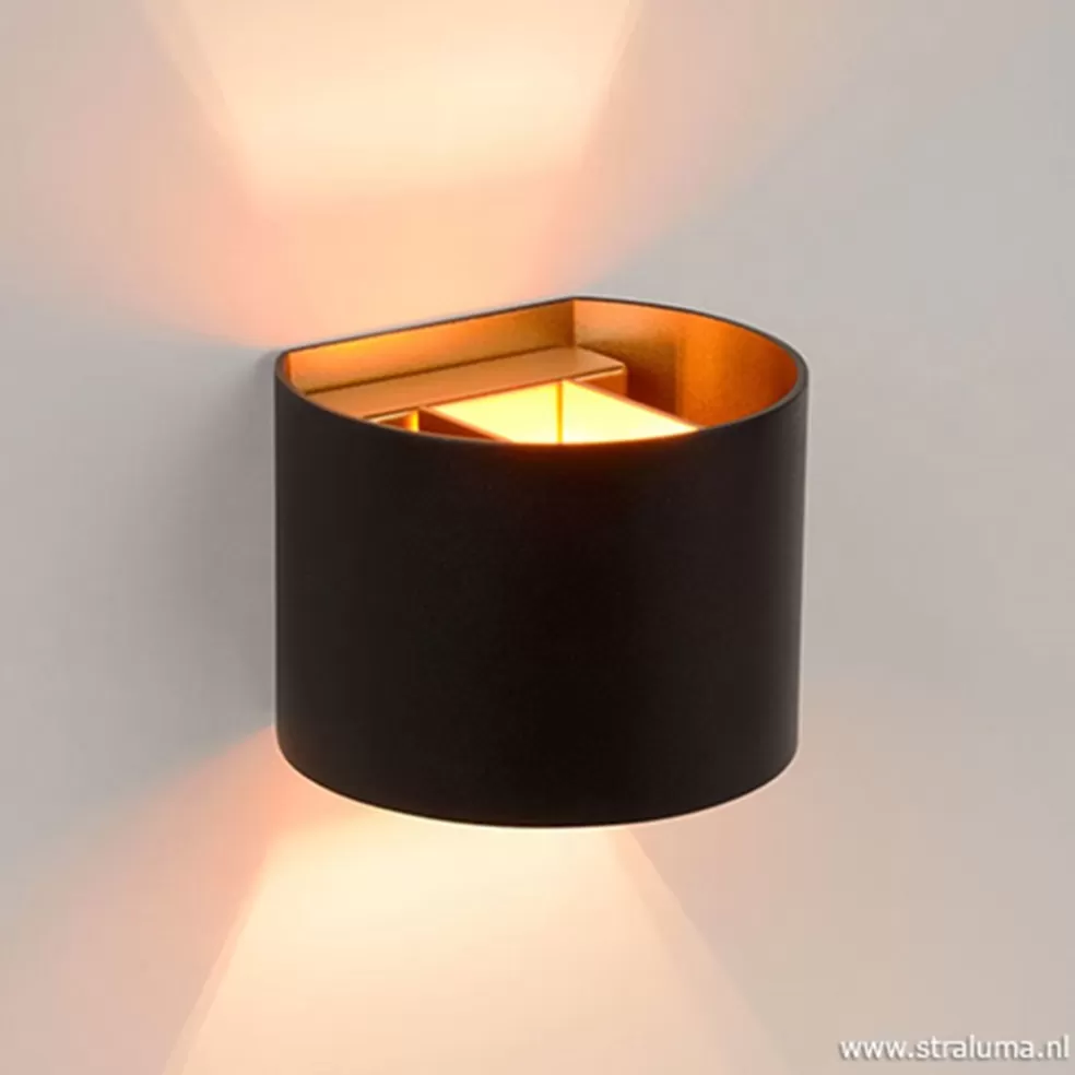 Flash Sale Straluma Wandlamp zwart/goud Xio up+down rond