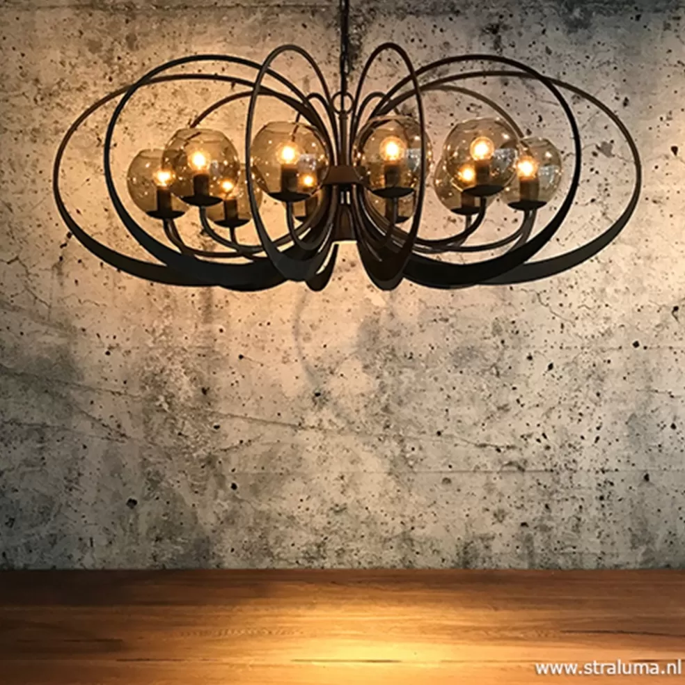 Flash Sale Straluma Zwart metalen hanglamp met smoke glas