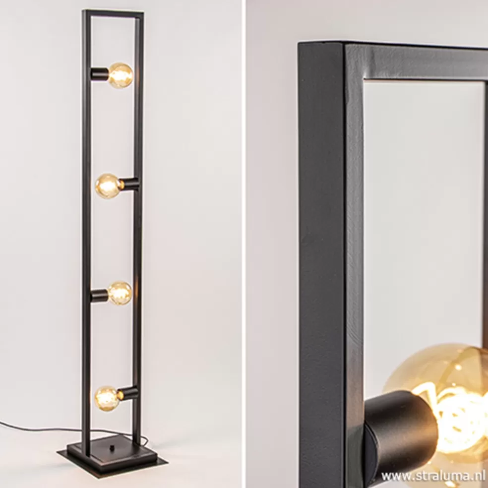 Flash Sale Straluma Zwarte metalen vloerlamp open frame