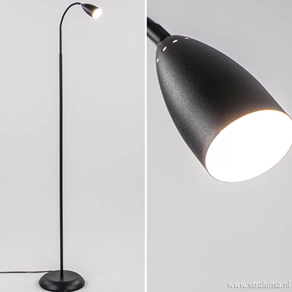 Store Straluma Zwarte vloer/leeslamp touch dimbaar